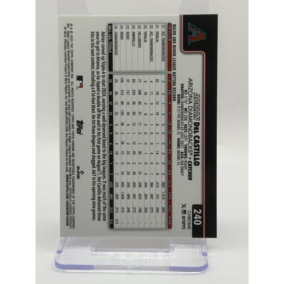 2025 Topps Chrome Adrian Del Castillo Rookie Gold Wave 20/50 SP Diamondbacks RC - Picture 2 of 2